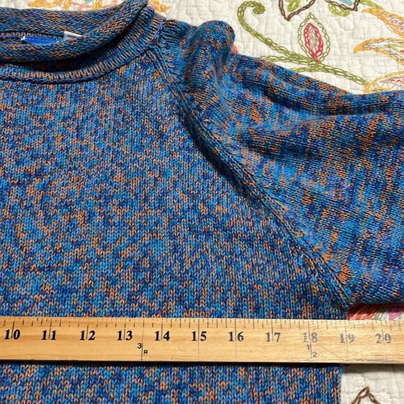 Vintage NEW MOVES size 14/16 pullover long sweater blue orange heavy longsleeve - Picture 4 of 8